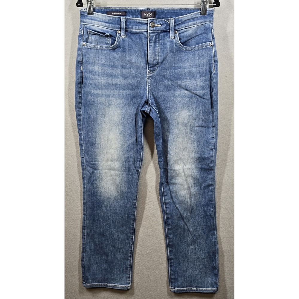 NYDJ Jeans Womens 8 Blue Sheri Slim Fit Lift Tuck Technology Stretch Denim Pants